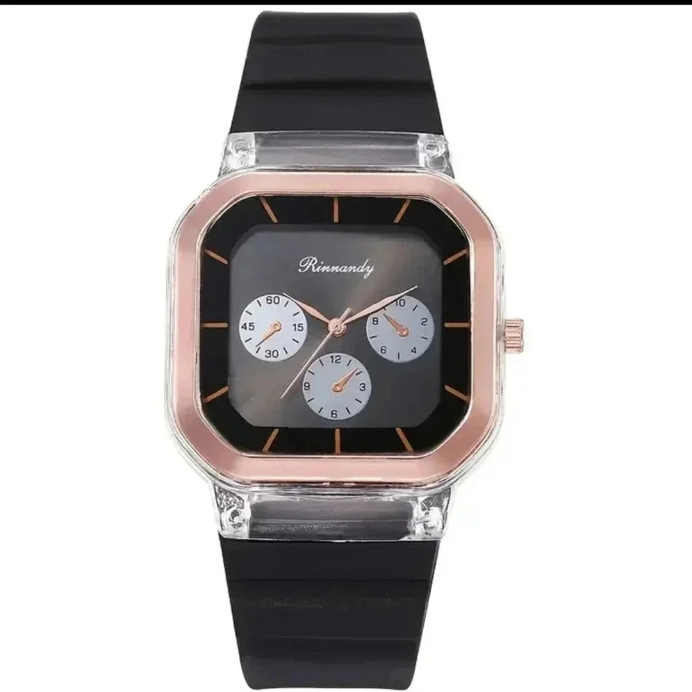 Rubber Strap Silicone Quartz Women's Sport Watch Fancy..NWT.. - Picture 3 of 5